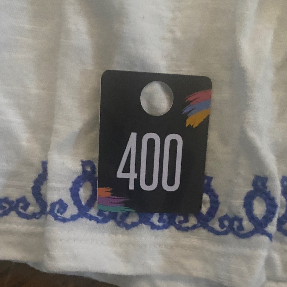 Apt. 9 White Top with Blue Embroidery - Picture 3 of 3
